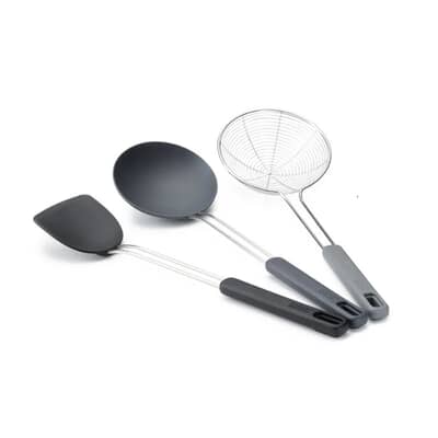 Joseph Joseph Nest Fusion 3 Piece Black Wok Utensil Set