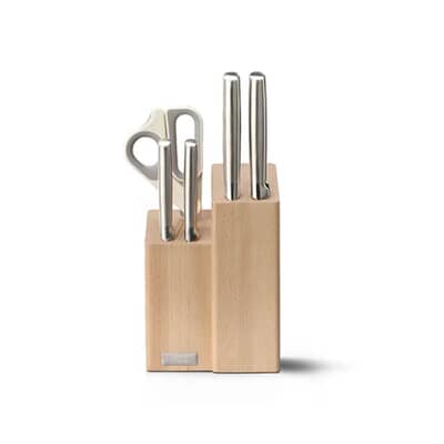 Joseph Joseph Elevate Fusion 5-piece Knife and Scissor Set Beechwood Block