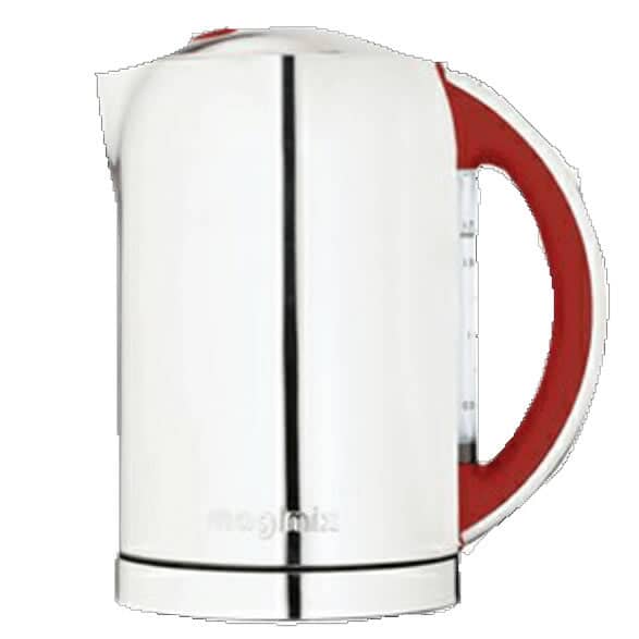 Magimix Polished Stainless Steel Kettle With Red Handle (11693