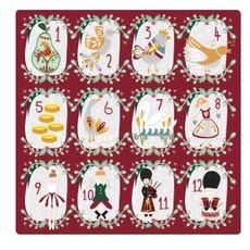 Denby 12 Days Of Christmas Square Placemats Set Of 6