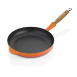 Le Creuset Cast Iron 26cm Frying Pan With Wooden Handle Volcanic