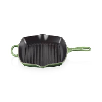 Le Creuset Signature Cast Iron 26cm Square Grillit Bamboo Green