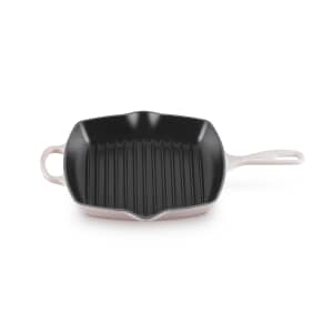 Le Creuset Signature Cast Iron 26cm Square Grillit Shell Pink