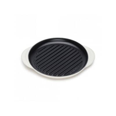 Le Creuset Cast Iron 25cm Round Grill Meringue