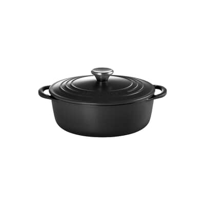 Le Creuset Cast Iron 22cm Round Bistro Casserole Satin Black