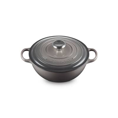 Le Creuset Signature Cast Iron 26cm Soup Pot Casserole Flint