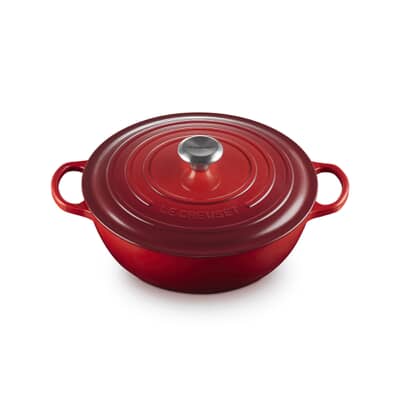 Le Creuset Signature Cast Iron 28cm Soup Pot Casserole Cerise
