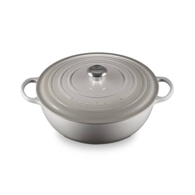 Le Creuset Signature Cast Iron 32cm Soup Pot Casserole Mist Grey