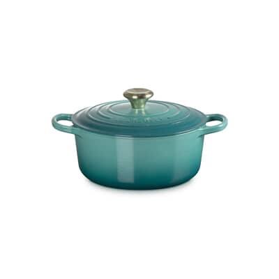 Le Creuset Signature Cast Iron 24cm Round Casserole Bleu Riviera