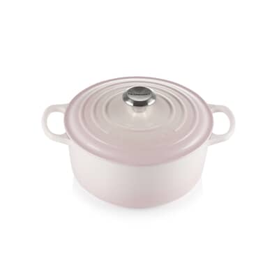 Le Creuset Signature Cast Iron 24cm Round Casserole Shell Pink