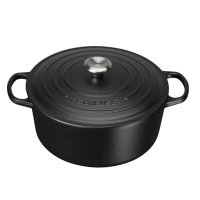 Le Creuset Signature Cast Iron 26cm Round Casserole Satin Black
