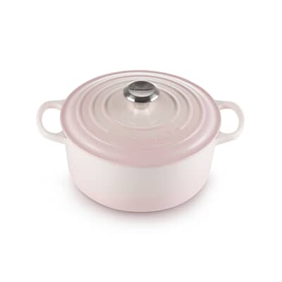 Le Creuset Signature Cast Iron 28cm Round Casserole Shell Pink