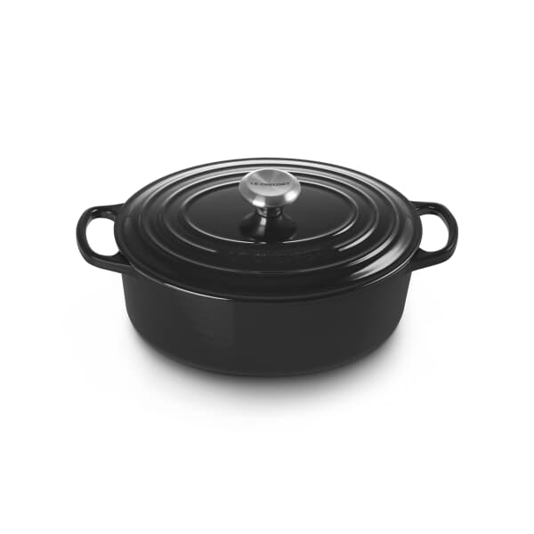Le Creuset Signature Cast Iron 27cm Oval Casserole Black Onyx