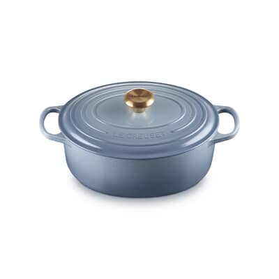 Le Creuset Signature Cast Iron 27cm Oval Casserole Chambray