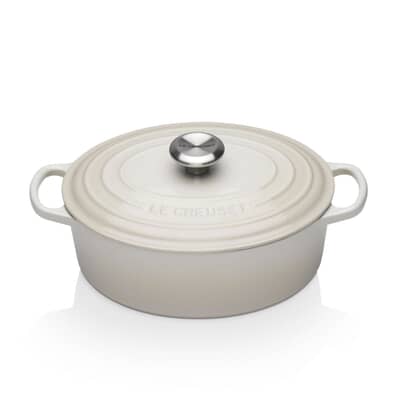 Le Creuset Signature Cast Iron 27cm Oval Casserole Meringue