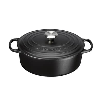 Le Creuset Signature Cast Iron 29cm Oval Casserole Satin Black