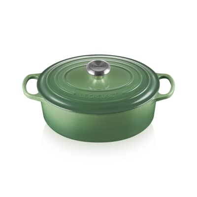 Le Creuset Signature Cast Iron 29cm Oval Casserole Bamboo Green