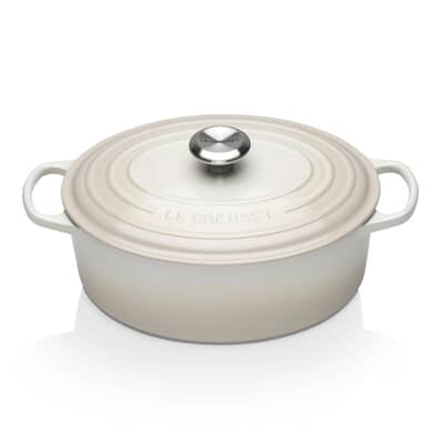 Le Creuset Signature Cast Iron 29cm Oval Casserole Meringue