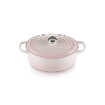 Le Creuset Signature Cast Iron 29cm Oval Casserole Shell Pink