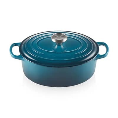 Le Creuset Signature Cast Iron 35cm Oval Casserole Teal