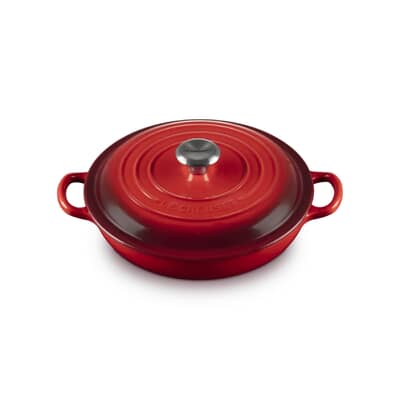 Le Creuset Signature Cast Iron 22cm Shallow Casserole Cerise
