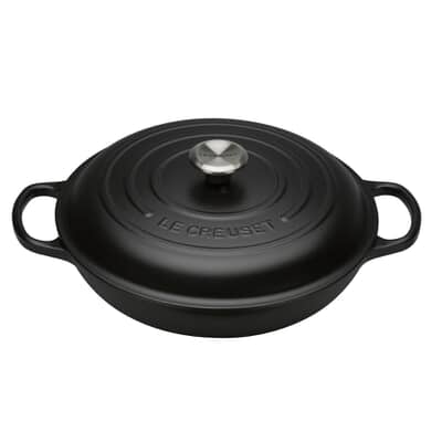 Le Creuset Signature Cast Iron 26cm Shallow Casserole Satin Black