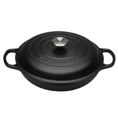 Le Creuset Signature Cast Iron 30cm Shallow Casserole Satin Black