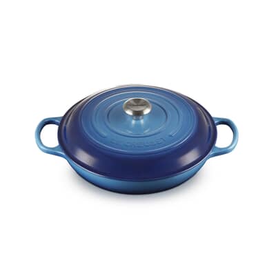Le Creuset Signature Cast Iron 30cm Shallow Casserole Azure Blue