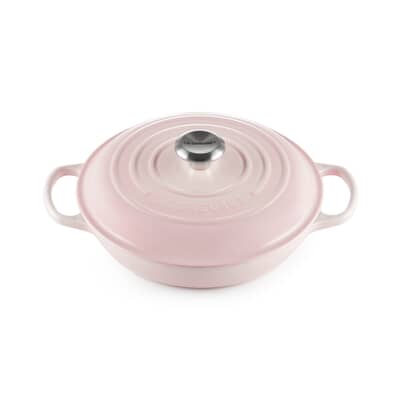 Le Creuset Signature Cast Iron 30cm Shallow Casserole Shell Pink