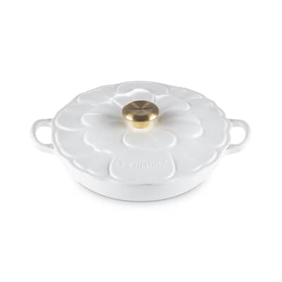 Le Creuset Signature Cast Iron Petal Shallow Casserole 26cm Cotton