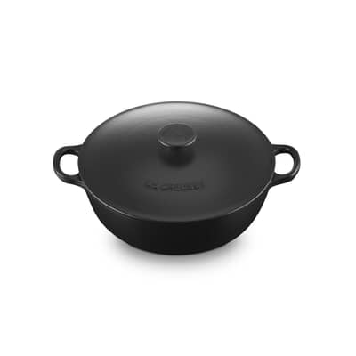 Le Creuset Cast Iron 26cm Soup Pot Casserole Satin Black