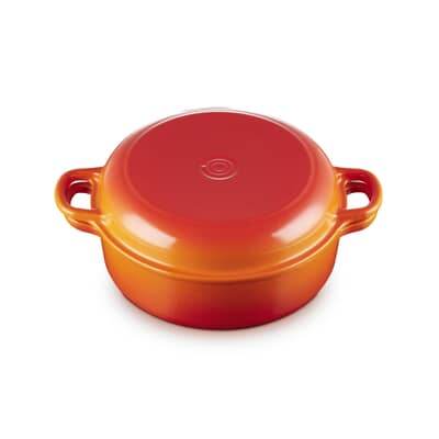 Le Creuset Cast Iron 26cm Shallow Casserole Volcanic Multi Function Lid