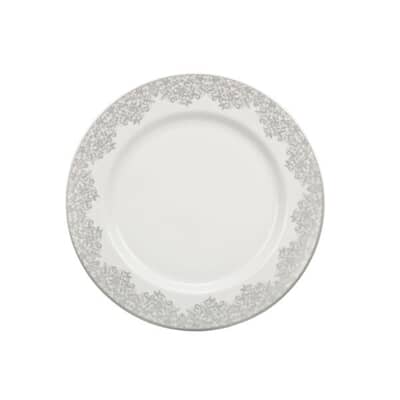 Denby Monsoon Filigree Silver Dinner Plate
