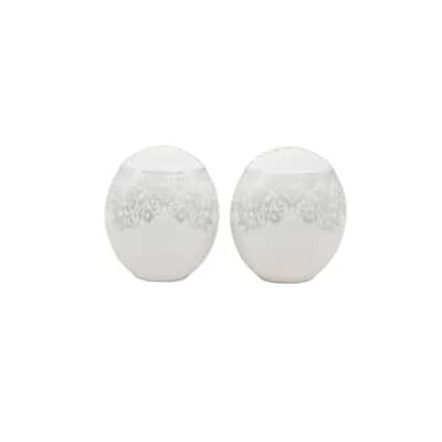 Denby Monsoon Filigree Silver Salt And Pepper Pots