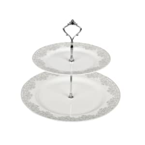 Denby Monsoon Filigree Silver Cake Stand