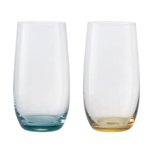 Denby Impression Colours Glassware Large Tumblers (Green/Yellow) Set Of 2