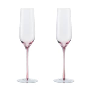 Denby Impression Colours Glassware  Champagne Flutes (Pink) Set Of 2