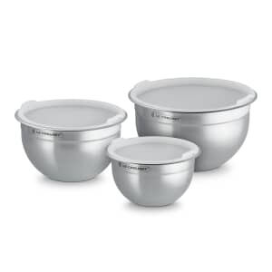 Le Creuset Set Of 3 Stainless Steel Mixing Bowls