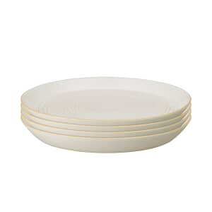 Denby Impression Cream Spiral Dinner Plates Set Of 4