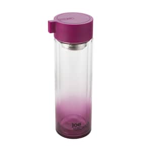 Joe Wicks Hydration - 350ml Crystal Glass Water Bottle Raspberry