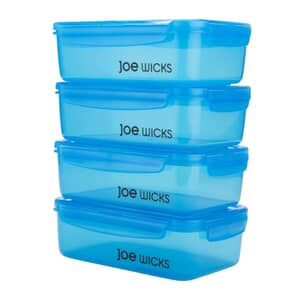 Joe Wicks Storage - 4 Piece Rectangualer Container Set 1400ml Blue