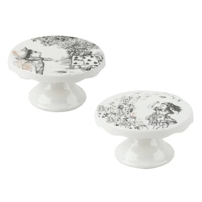 VA Alice in Wonderland Set of 2 Mini Cake Pedestals
