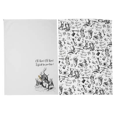 VA Alice in Wonderland Tea Towel Set Of 2