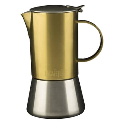 La Cafetiere Edited 4 Cup Stainless Steel Stovetop Brushed Gold