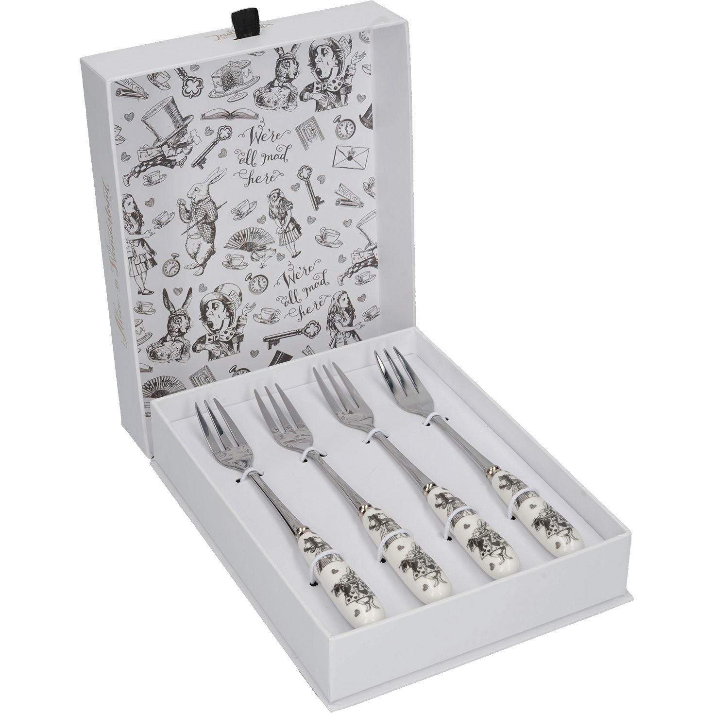VA Alice In Wonderland Set of 4 Pastry Forks