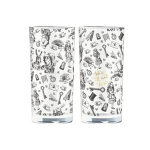 V and A Victoria And Albert Alice In Wonderland Set of 2 High Ball Glasses