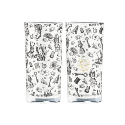 VA Alice In Wonderland Set of 2 High Ball Glasses