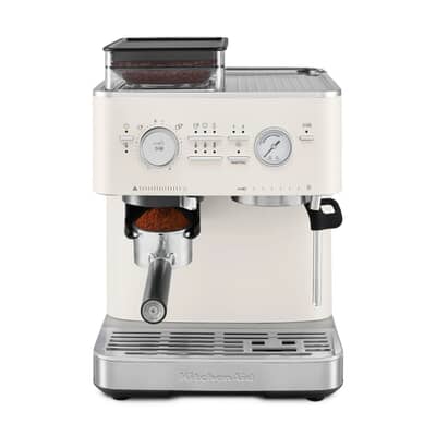 KitchenAid Semi-Auto Espresso Machine With Burr Grinder Porcelain White