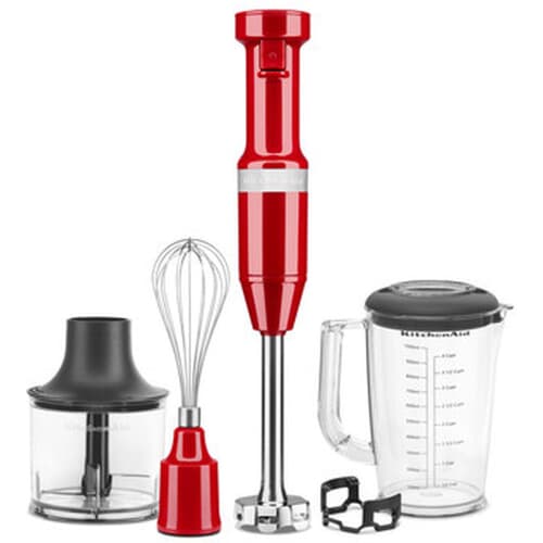 KitchenAid Corded Hand Blender With Accessories Empire Red