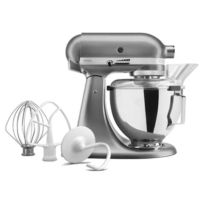 KitchenAid Classic Mixer 4.3L inc Pouring Shield Contour Silver 5KSM95PSB